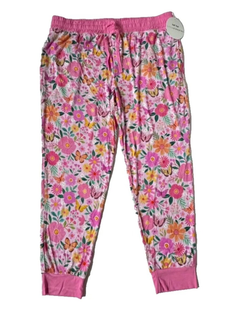 Share Little Sleepies Womens XL Butterfly Blooms Pajama Pants PJ Bottom pink Flo
